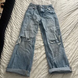 Zara Distressed Light Blue Jeans